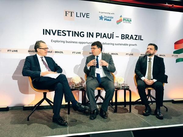 Em evento organizado pelo Financial Times, Rafael Fonteles destacou a importância de apresentar mundialmente as potencialidades do Piauí.(Imagem:Reprodução)