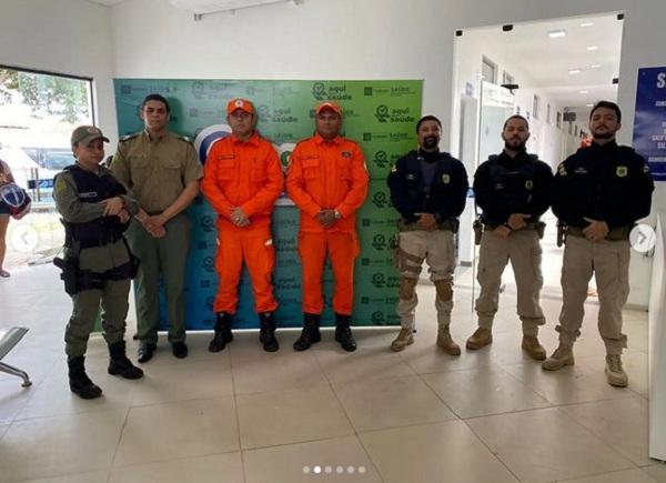 Forças de segurança participam de solenidade alusiva ao primeiro ano de funcionamento da Policlínica.(Imagem:Reprodução/Instagram)