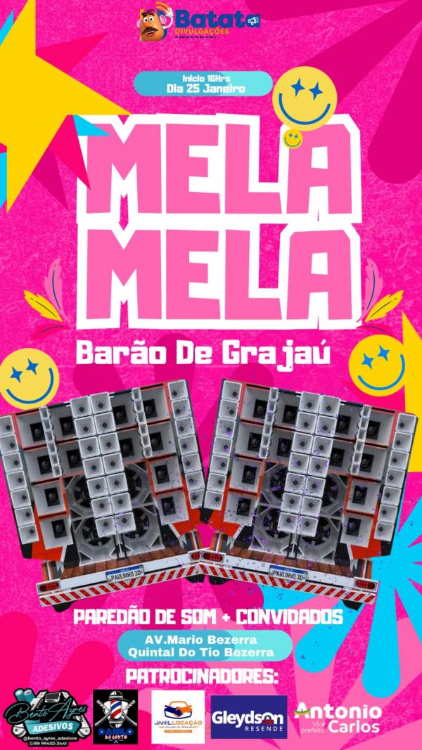 Barão de Grajaú recebe no domingo (25) o evento Mela Mela no Quintal do Tio Bezerra