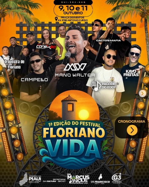 Festival Floriano Vida 2025 promete cultura, arte e esporte para toda a cidade