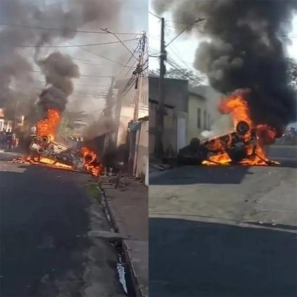 Motorista desmaiou antes de carro capotar e pegar fogo em Teresina; homem teve 85% do corpo queimado