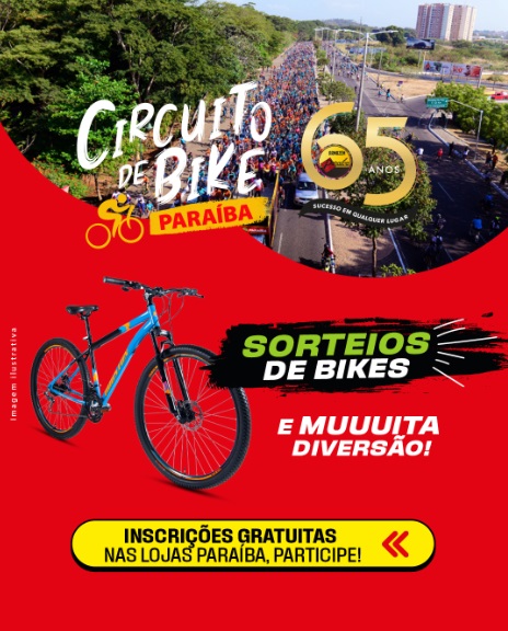 Circuito de Bike Paraíba: Faça sua inscrição gratuita e participe de sorteios de bicicletas