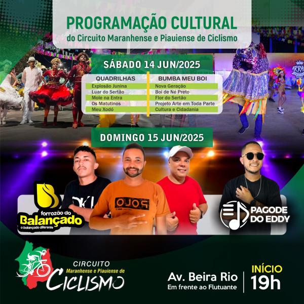 Floriano recebe programação cultural especial durante Circuito Maranhense e Piauiense de Ciclismo