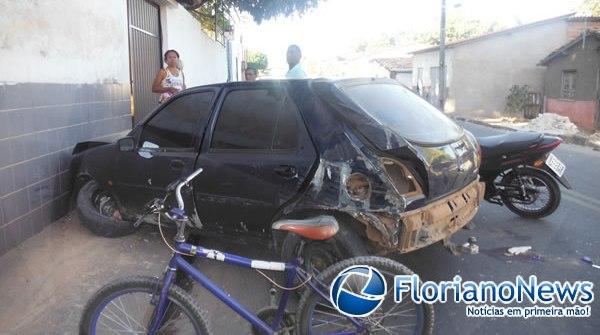 Motoqueiro fica ferido e homem &eacute; preso por embriaguez ap&oacute;s acidente.(Imagem:FlorianoNews)