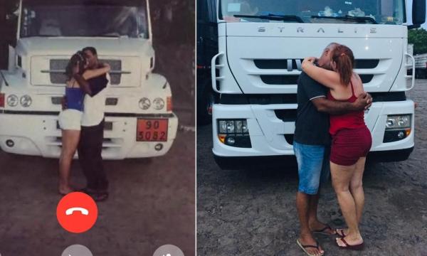 Casal recriou foto feita h&aacute; 20 anos, quando se conheceram.(Imagem:Arquivo pessoal)