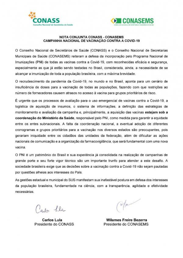 Secret&aacute;rios de Sa&uacute;de alertam: n&atilde;o se pode descartar nenhuma vacina(Imagem:Divulga&ccedil;&atilde;o)