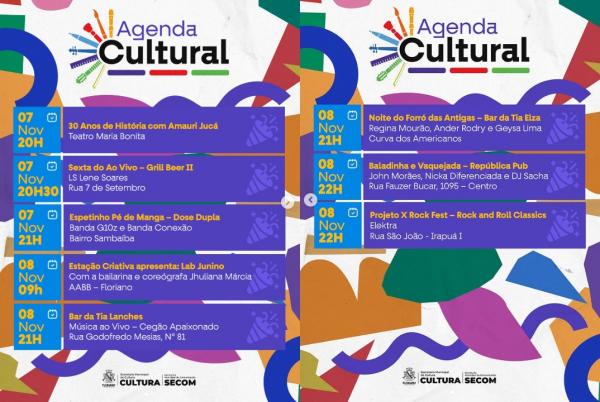 Agenda Cultural: Floriano vive um fim de semana repleto de cultura, arte e diversão!