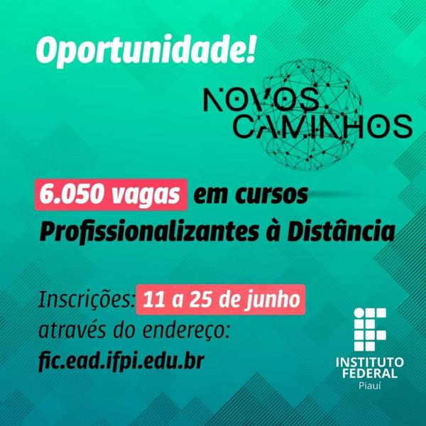 IFPI oferta mais de 6.000 vagas de cursos profissionalizantes à distância