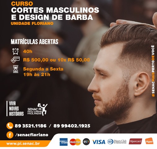 Senac de Floriano oferece curso de Cortes Masculinos e Design de Barba