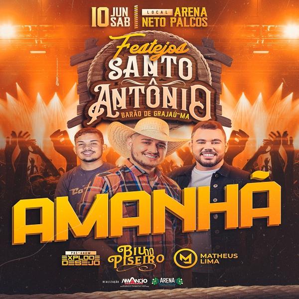 Biu do Piseiro se apresenta neste sábado em Barão de Grajaú em show imperdível