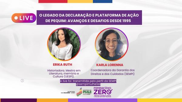 Secretaria das Mulheres realiza live para reforçar e garantir os direitos das mulheres