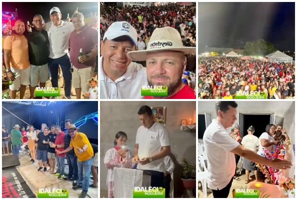 Controlador Idal&eacute;cio Nogueira participa de celebra&ccedil;&otilde;es do Dia do Trabalhador e festejos religiosos em Bar&atilde;o de Graja&uacute;.(Imagem:Arquivo pessoal)
