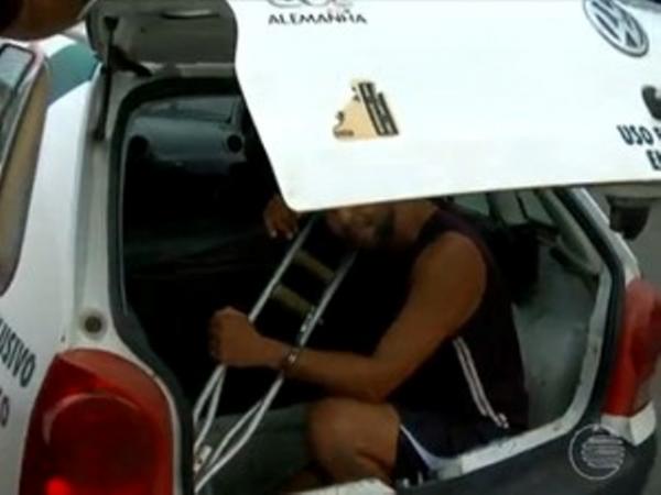 Deficiente f&iacute;sico suspeito de matar morador de rua.(Imagem:Reprodu&ccedil;&atilde;o/TV Clube)