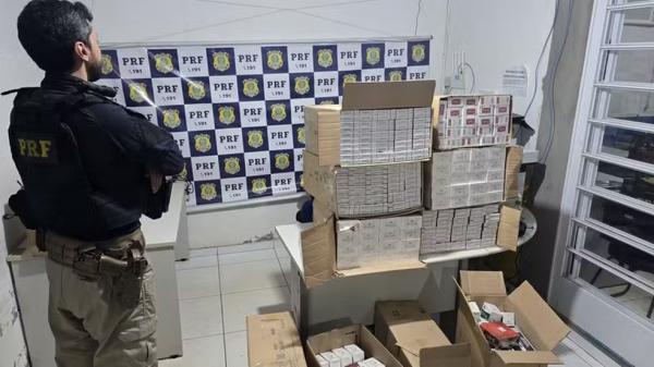 Casal é preso com mais de 4 mil maços de cigarros contrabandeados na BR-135 em Bom Jesus
