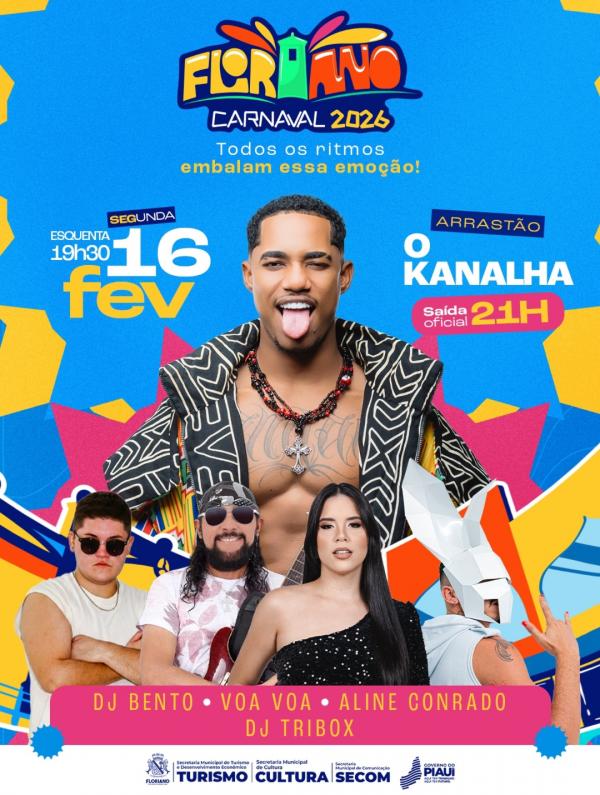 "O Kanalha" comanda mega arrastão nesta segunda no Carnaval de Floriano 2026