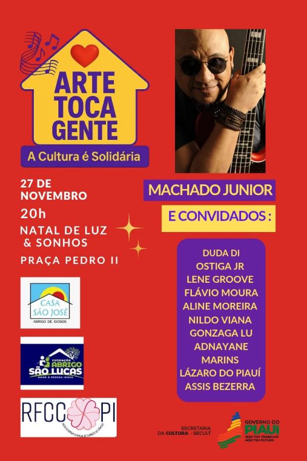 Show solidário "Arte Toca Gente" reúne música e solidariedade na Praça Pedro II