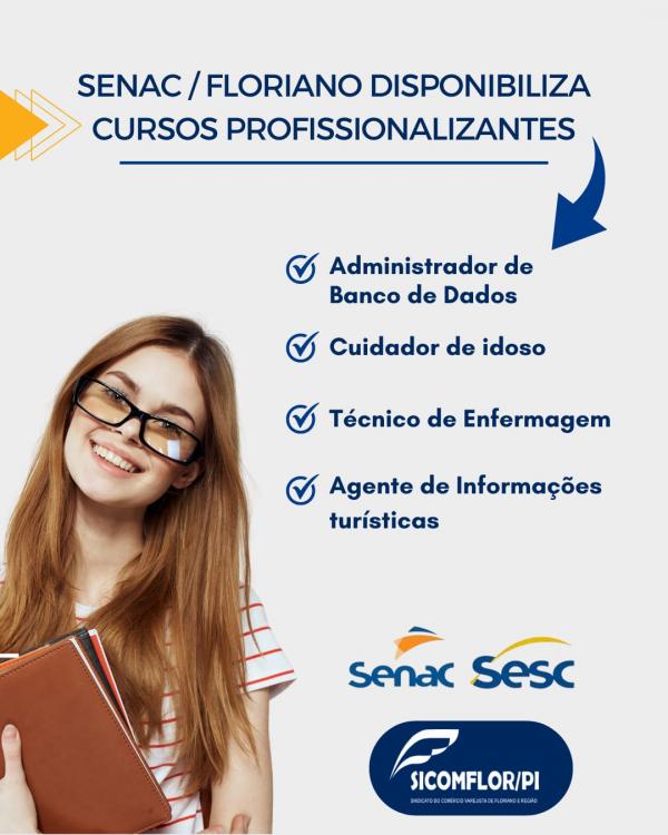  Senac/Floriano abre inscri&ccedil;&otilde;es para cursos profissionalizantes em diversas &aacute;reas.(Imagem:Divulga&ccedil;&atilde;o)