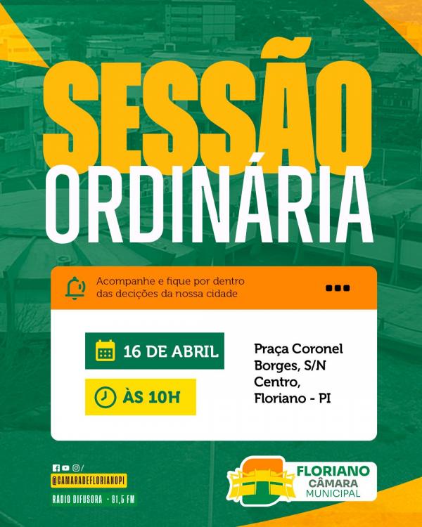 Câmara de Floriano realiza sessão ordinária nesta quinta-feira (16)