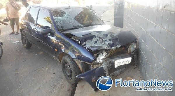 Motoqueiro fica ferido e homem &eacute; preso por embriaguez ap&oacute;s acidente.(Imagem:FlorianoNews)