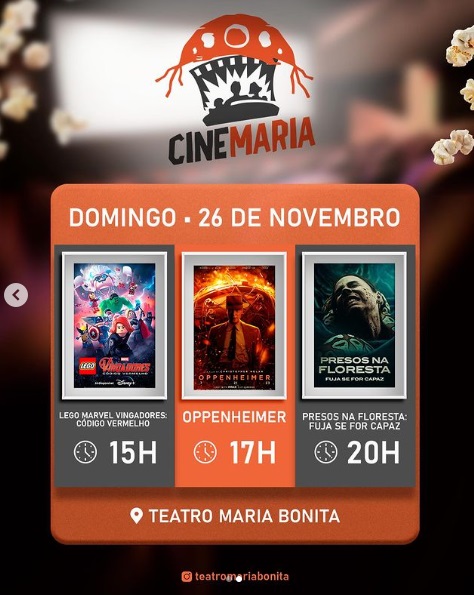 Cine Maria oferece programação cinematográfica imperdível para o final de semana em Floriano