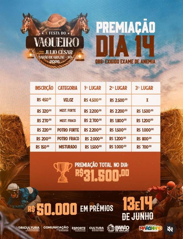 Barão de Grajaú se prepara para a X Festa do Vaqueiro com R$ 50 mil em premiação(Imagem:Reprodução/Instagram)