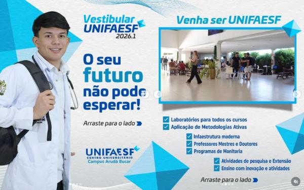 UNIFAESF abre oportunidades de formação para 2026 com cursos presenciais, EAD e pós-graduações