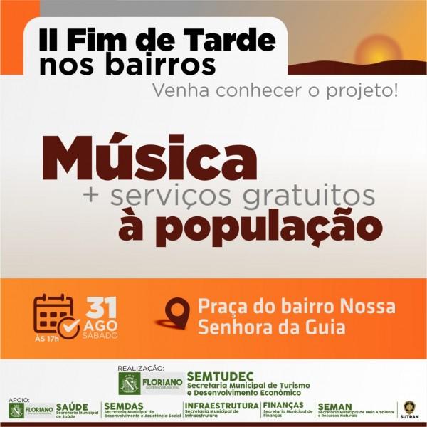 Projeto Fim de Tarde nos Bairros leva música e atendimento para a população de Floriano