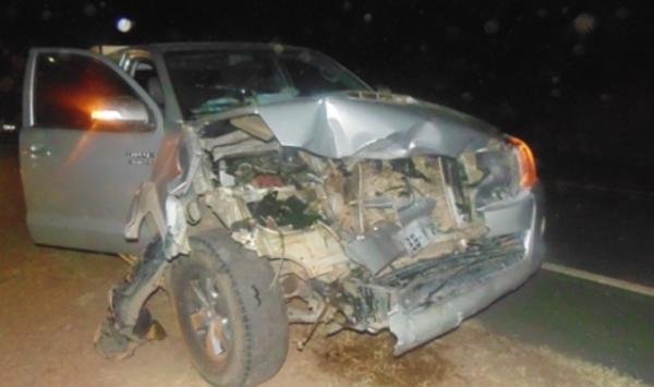 Veículo fica destruído ao colidir com animal na PI 140 em Floriano