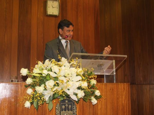 Wellington apresenta metas de governo em abertura do Ano Legislativo na Alepi.(Imagem: Gilcilene Ara&uacute;jo/G1)