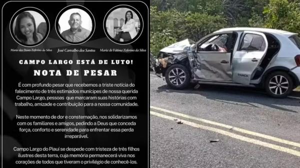 Duas irmãs e homem morrem em acidente entre carro e motos na PI-112