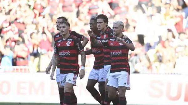 Arrascaeta comemora gol do Flamengo contra o Madureira.(Imagem: Andr&eacute; Dur&atilde;o)