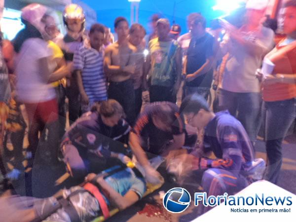 Acidente envolvendo moto e ve&iacute;culo deixa homem ferido na BR-343.(Imagem:FlorianoNews)