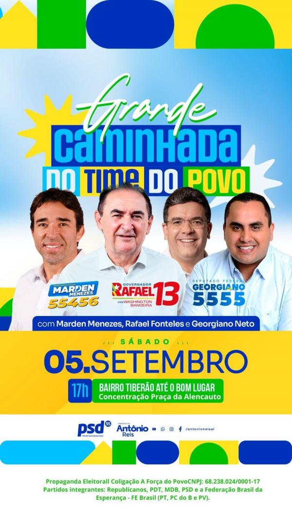Prefeito Antônio Reis anuncia caminhada do "Time do Povo" em Floriano neste sábado