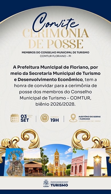 Floriano realiza cerimônia de posse do Conselho Municipal de Turismo para o biênio 2026/2028