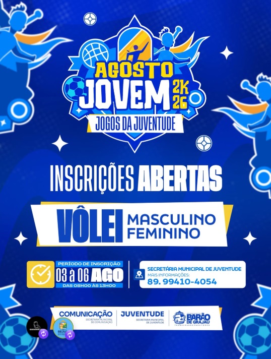 Barão de Grajaú abre inscrições para o Vôlei dos Jogos da Juventude - Agosto Jovem 2026