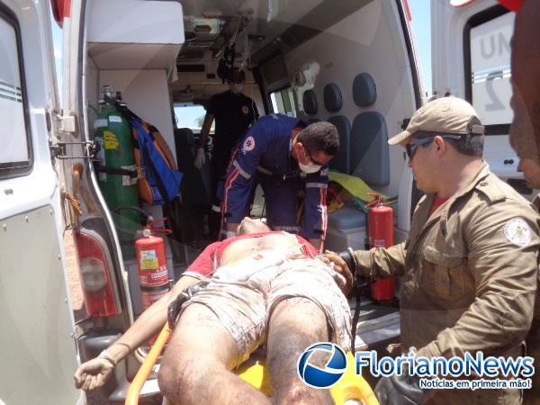 Caminh&atilde;o tomba e motorista morre em acidente na PI 140.(Imagem:FlorianoNews)