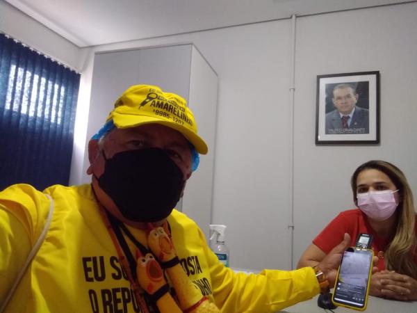 Rep&oacute;rter Amarelinho e a coordenadora do Sesc, Ana Paula(Imagem:FlorianoNews)