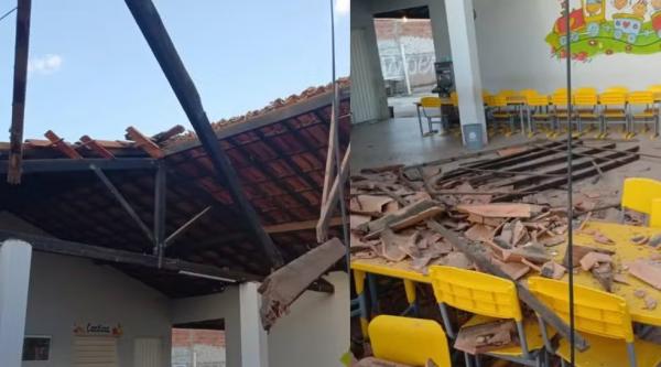 Teto de creche desaba em cidade do interior do Piauí