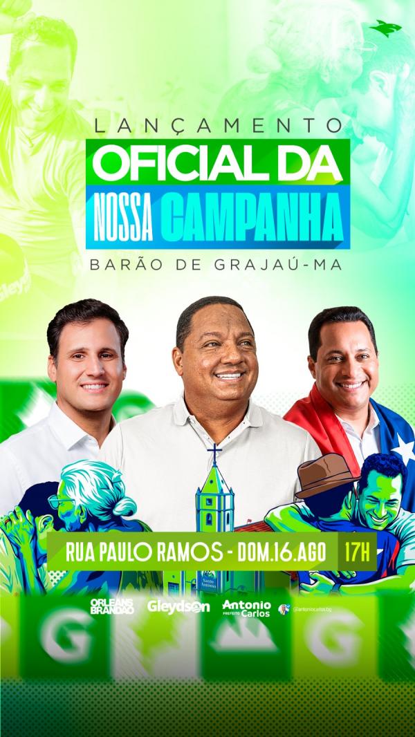Lançamento oficial da campanha de Gleydson Resende acontece neste domingo em Barão de Grajaú