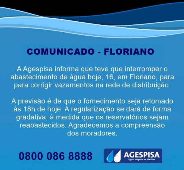 Comunicado-Floriano(Imagem:Reprodu&ccedil;&atilde;o)