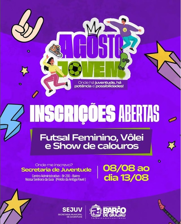 Agosto Jovem abre inscrições para Futsal Feminino, Vôlei e Show de Calouros