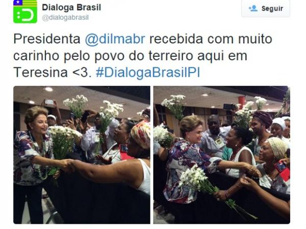 Presidente Dilma Rousseff em Teresina (Imagem:Foto: Reprodu&ccedil;&atilde;o/Twitter Dialoga Brasil)