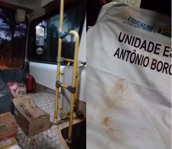 Estudantes são transportados junto a mercadorias em ônibus escolar sem vidros nas janelas, no PI