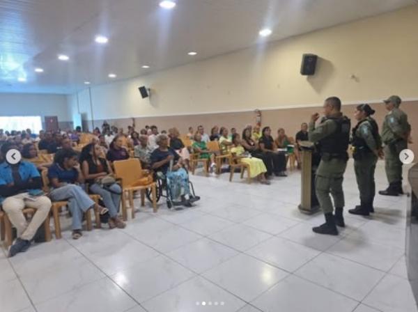 Patrulha Maria da Penha realiza palestra sobre violência doméstica em igreja de Floriano.(Imagem:Reprodução/Instagram)