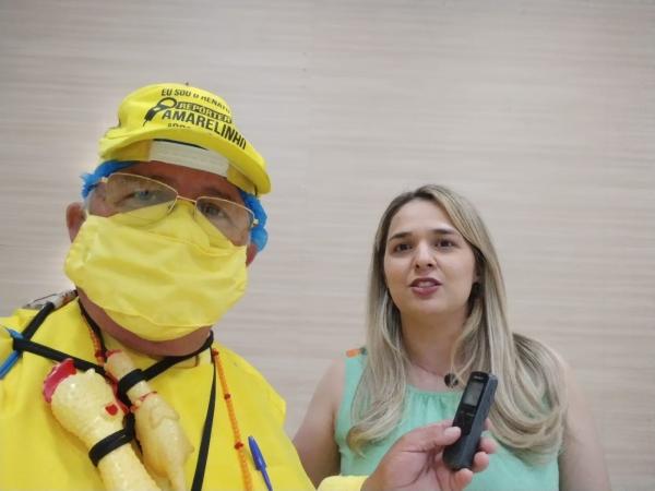 Rep&oacute;rter Amarelinho e a coordenadora do Sesc, Ana Paula(Imagem:FlorianoNews)