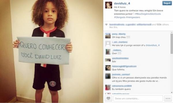 Sósia de David Luiz pede encontro, e zagueiro posta: "Quero te conhecer"