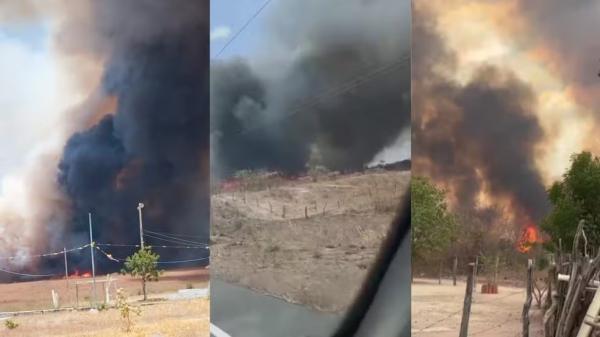 Incêndio atinge roça no Sul do Piauí e fortes ventos impedem combate ao fogo