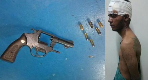Assaltante armado &eacute; dominado pela v&iacute;tima e entregue &agrave; Pol&iacute;cia em Floriano.(Imagem:Divulga&ccedil;&atilde;o)