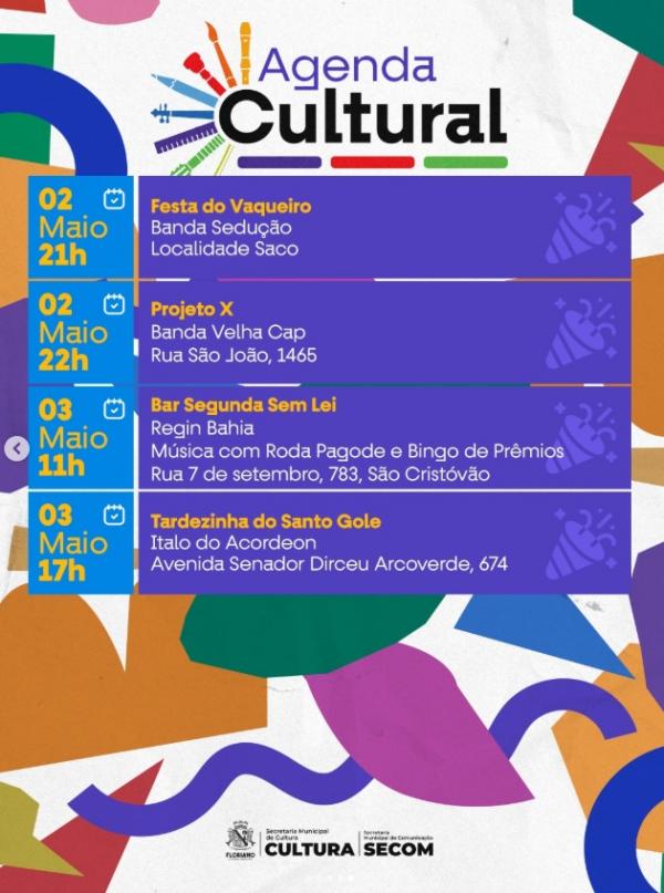 Agenda cultural movimenta feriado e fim de semana em Floriano com diversas atrações(Imagem:Reprodução/Instagram)