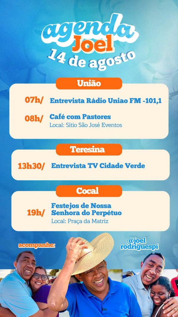 AGENDA - JOEL RODRIGUES - 14/08